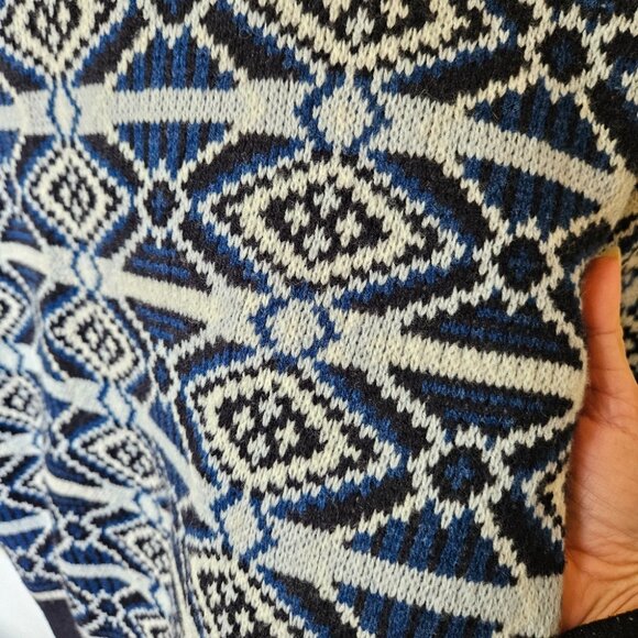 Aritzia TNA Jennings Merino Wool Cardigan M Fair Isle Nordic Fisherman Cabincore - Picture 15 of 15